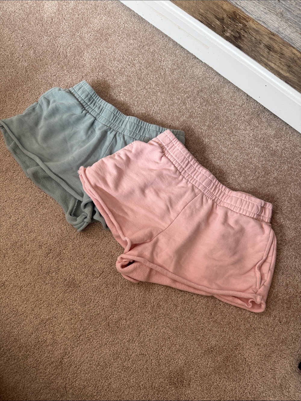 Garage Casual Elastic-Waist Women’s Shorts — Pink and Sage